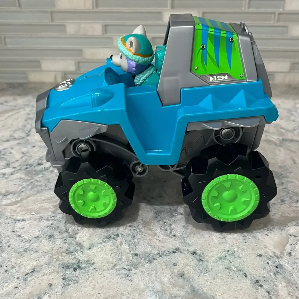 PAW Patrol Dino Rescue Rex Transforming Deluxe Car & Action Pack Everest Figure